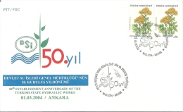 Turkey; Special Postmark 2004 50th Anniv. Of State Hydraulic Works - FDC