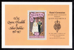 Barbuda MH Scott #289 Souvenir Sheet $5 Royal Couple - Silver Jubilee - Barbuda (...-1981)