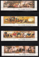 Barbuda MNH Scott #234-#237 Set Of 4 Strips Of 3 American Revolution - Barbuda (...-1981)