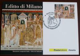 ITALY 2013 - MAXICARD EDITTO DI MILANO , 5 APRIL, JOINT EMISSION ITALY - VATICAN - Maximumkaarten