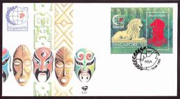 South Africa - 1995 - Singapore ’95 Exhibition - Souvenir Sheet On FDC  - Lions - Storia Postale