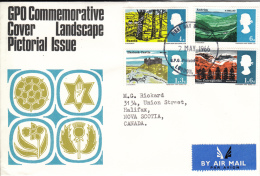 Great Britain FDC Scott #454-#457 Set Of 4 British Landscapes Cancel: Philatelic Bureau - 1952-1971 Pre-Decimal Issues