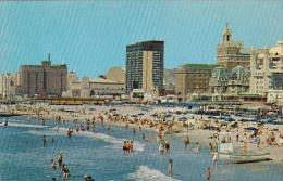 New Jersey Atlantic City Panoramic View Of Famous Skyline With Bathing Beach In Foreground - Atlantic City