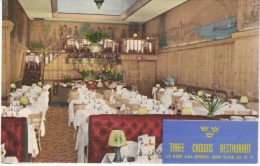 New York NY New York, Three Crowns Restaurant Interior View, Smorgasbord Swedish Cuisine, C1940s Vintage Linen Postcard - Wirtschaften, Hotels & Restaurants