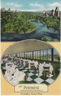 New York NY New York, The Penthouse Restaurant On Central Park, C1940s Vintage Linen Postcard - Cafés, Hôtels & Restaurants