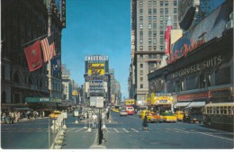 New York NY New York, Times Square Billboards Bus Auto Taxi, C1940s/50s Vintage Postcard - Time Square
