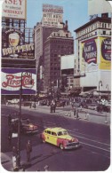 New York NY New York, Times Square Beer Billboards Auto Taxi, C1940s Vintage Postcard - Time Square