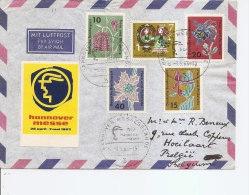 RFA ( Foire De Hannovre ( Lettre Par Avion De 1963 Avec Cachet Spécial De La Foire + Vignette Privée  Vers La Belgique à - Privatpost