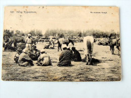 Carte Postale Ancienne : TURKESTAN : Horse Market , With Stamp - Turkménistan