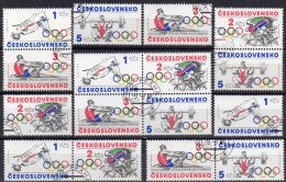 Gewichtheben Hochsprung Sommer-Olympia 1984 CSR 2782/5,ZD+4Block O 14€ Ruder Radsport Olympic Se-tenant Tschechoslowakei - Collezioni & Lotti