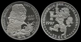 PAYS - BAS . JOHAN  MAURITS .  25 ECU . 1997 . - Zilveren En Gouden Munten