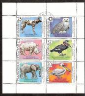 Bulgaria Owls And Another Birds 1988 C/sheet Of 6 Stamps MI 3657-62 Sofia ZOO 100 Anniv. - Collections, Lots & Series