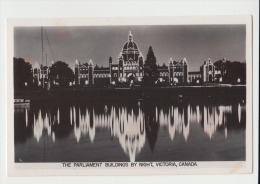 The Parliament Buildings By Night Victoria  Canada Old PC - Victoria