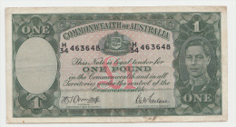 AUSTRALIA 1 Pound 1942 VF+ P 26b  26 B - Émissions De La Seconde Guerre Mondiale