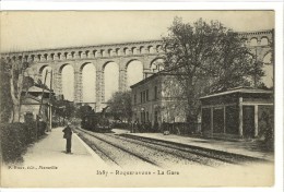 Carte Postale Ancienne Roquefavour - La Gare - Chemin De Fer - Roquefavour