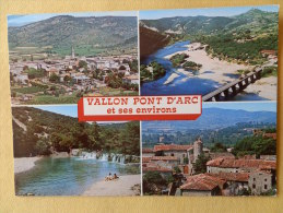 Dep 07 , Cpm VALLON PONT D'ARC Et Ses Environs , 22408 , Multivues   (263) Recto/Verso - Vallon Pont D'Arc
