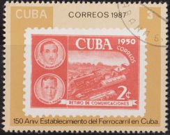 Cuba 1987 Scott 2987 Sello * Tren Locomotora Aniv Ferrocarril Mark 259 Sello Retiro Comunicaciones 1950 Michel 3142A - Neufs