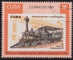Cuba 1987 Scott 2989 Sello * Tren Locomotora Aniv Ferrocarril Sello Evolución 1975 Michel 3144A Yvert 2812 Stamps Timbre - Nuovi