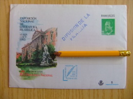 ENTERO POSTAL CIRCULADO ESPAÑA  1993     Edifil Nº 19     EXPOSICION  FILATELICA 93  Carta Numerada BIBLIOTECA NACIONAL - 1931-....