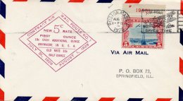 Biston MA 1928 Air Mail Cover - 1c. 1918-1940 Storia Postale