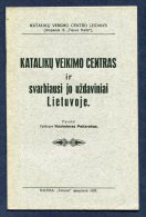 1929 Lithuania Lietuva /Katalikų Veikimo Centras (The Catholic Center) / K. Paltarokas - Old Books