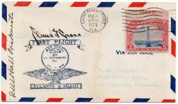 Frist Flight St Petersburg FL 1929 Air Mail Cover - 1c. 1918-1940 Brieven