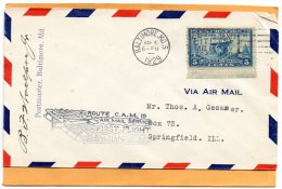 Frist Flight Blatimore MD 1929 Air Mail Cover - 1c. 1918-1940 Brieven