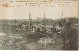 CPA MILITAIRE VERBERIE (Oise) - Construction D'un Pont Provisoire Par Le Génie Français - Verberie
