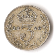 GRANDE-BRETAGNE 3 PENCE  1920  ARGENT - F. 3 Pence