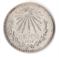 MEXIQUE  1  PESO  1938  ARGENT - Mexico