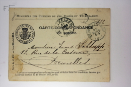 Carte Postal De Service, Dienst-postkaart, 1887, Bruxelles - Tarjetas 1871-1909