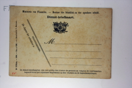 Dienst-postkaart, Nederlands Ongebruikt - Cartes Postales 1871-1909