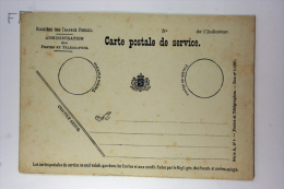 Carte Postal De Service, Dienst-postkaart, Ongebruikt, Not Used - Postkarten 1871-1909