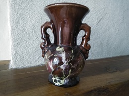 JOLI PETIT VASE (12cm) Double Anse - Céramique à Glaçure Ou Grès Flammé - Origine Inconnue - Otros & Sin Clasificación