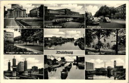 AK Duisburg, Hauptbahnhof, Königstr, Hafen, Schleuse, Theater, Gel 1956 - Duisburg