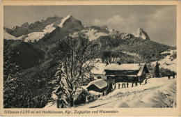 AK Eckbauer, Hochblassen, Alpspitze, Zugspitze, Waxenstein,gel 1946 (Mittenwald) - Zugspitze