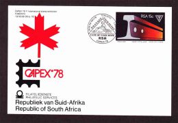 South Africa - 1978 - Capex 78 International Stamp Exhibition - Steel / Minerals - Date Stamp Card - Brieven En Documenten