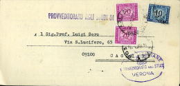 SEGNATASSE 10 + 2 X 20 LIRE 1968 VERONA X CAGLIARI - Postage Due