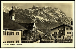 Krün Bei Mittenwald  -  Mit Gasthaus  -  Gegen Karwendel   -  Ansichtskarte Ca. 1950    (1878) - Mittenwald