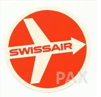 SWITZERLAND ♦ SWISSAIR ♦ SUISSE ♦ SCHWEIZ ♦ VINTAGE LUGGAGE LABEL ♦ 2 SCANS - Etiquetas De Equipaje