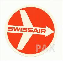 SWITZERLAND ♦ SWISSAIR ♦ SUISSE ♦ SCHWEIZ ♦ VINTAGE LUGGAGE LABEL ♦ 2 SCANS - Étiquettes à Bagages