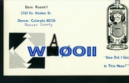 QSL WA0OII Dave Russell Denver Colorado How Did I Get In This Miss? 10-15-1970 - Radio