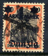 DANZIG 1920 1 Mk. On 30 Pfg. Lilac Burelage,  Postally Used, Expertised.  Michel 41 I - Afgestempeld