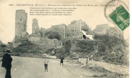 CPA 49 CHAMPTOCE RUINES DU CHÂTEAU DE GILLES DE RETZ DIT DE BARBE BLEU 1913 - Champtoceaux