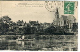 CPA 49 JUVARDEIL UN POINT DU BOURG AUX BORDS DE LA SARTHE 1924 - Autres & Non Classés