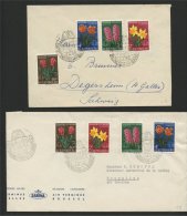 LUXEMBOURG, 2 FDCS FLOWER EXPO MONDORF-LES-BAINS 1955 - FDC