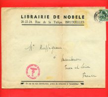 BANDE JOURNAL 1941 BRUXELLES BELGIQUE A MAINTENON FRANCE CENSURE ALLEMANDE LIBRAIRIE DE NOBELE RUE DE LA TULIPE IMPRIME - Guerre 40-45 (Lettres & Documents)