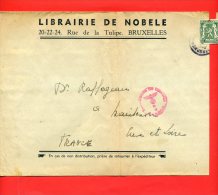 BANDE JOURNAL 1942 BRUXELLES BELGIQUE A MAINTENON FRANCE CENSURE ALLEMANDE LIBRAIRIE DE NOBELE RUE DE LA TULIPE IMPRIME - Oorlog 40-45 (Brieven En Documenten)