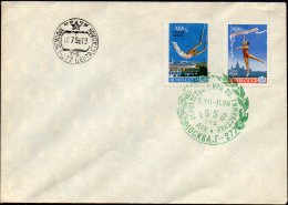 Championat  Turnen 1957 Sowjetunion 2092/3 SST FDC 4€ Turner Stadion Moskau Universität Gymnastik Cover Of USSR CCCP SU - Briefe U. Dokumente