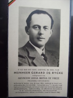 1945 Funeral Card Of Belgian Man Who Died In Buchenwald Bidprentje - Historical Documents